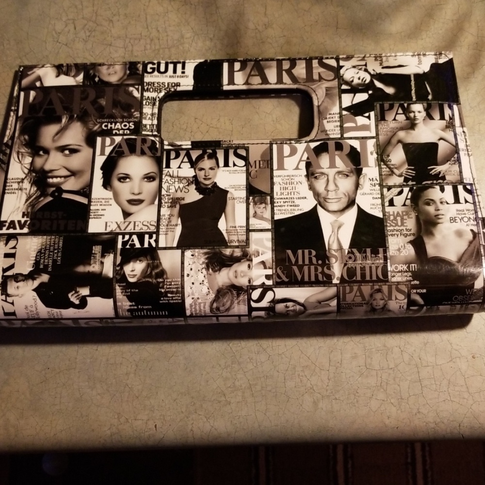 HIP PATENT"LEATHER" HANDBAG PARIS MAGAZINE COVERS